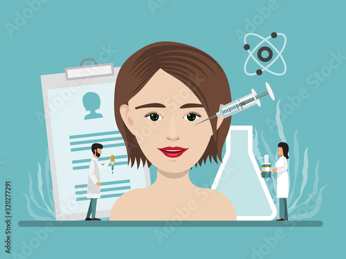Face lifting injections concept. Facial contouring and correction, medical face sculpting and lifting, wrinkles filling surgery