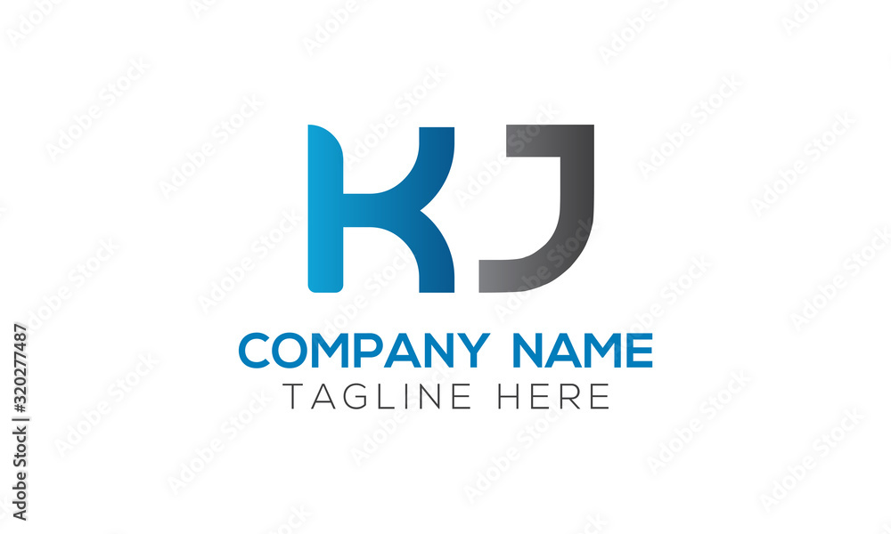 Initial Alphabet KJ Logo Design vector Template. Linked Letter KJ Logo Vector Initial Alphabet KJ Logo Design vector Template. Linked Letter KJ Logo Vector