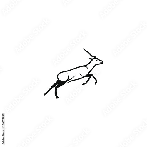 Blackbuck logo design. Antelop india silhoutte.