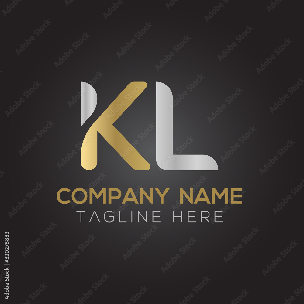 Initial Alphabet KL Logo Design vector Template. Linked Letter KL Logo Vector