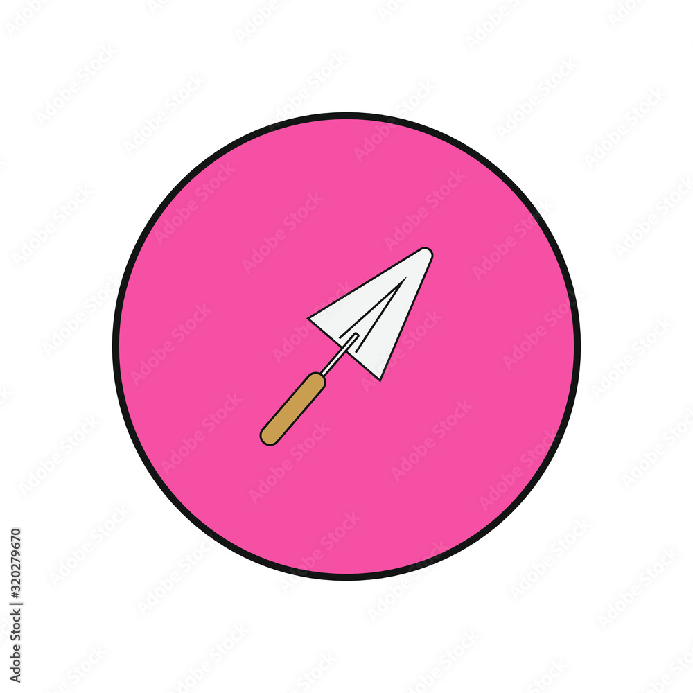 vector icon, construction mason trowel tool vector icon, construction mason trowel tool