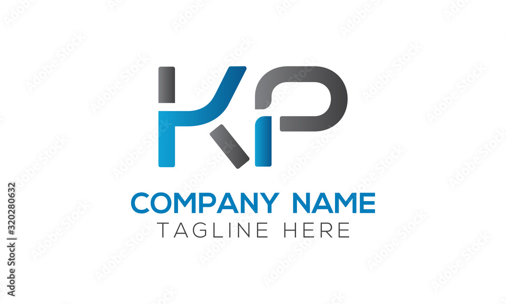 Initial Alphabet KP Logo Design vector Template. Linked Letter KP Logo Vector