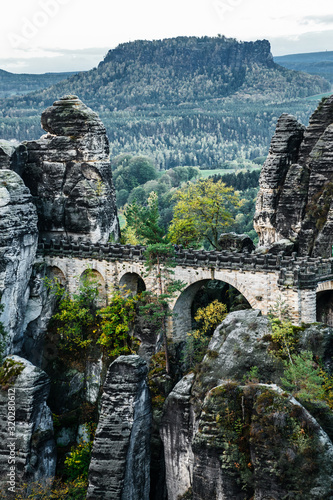 Bastei bridge, Elbe Sandstone mountains, Saxon Switzerland National Park, Germany