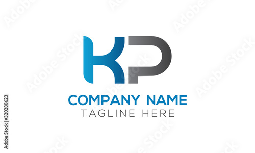 Initial Alphabet KP Logo Design vector Template. Linked Letter KP Logo Vector