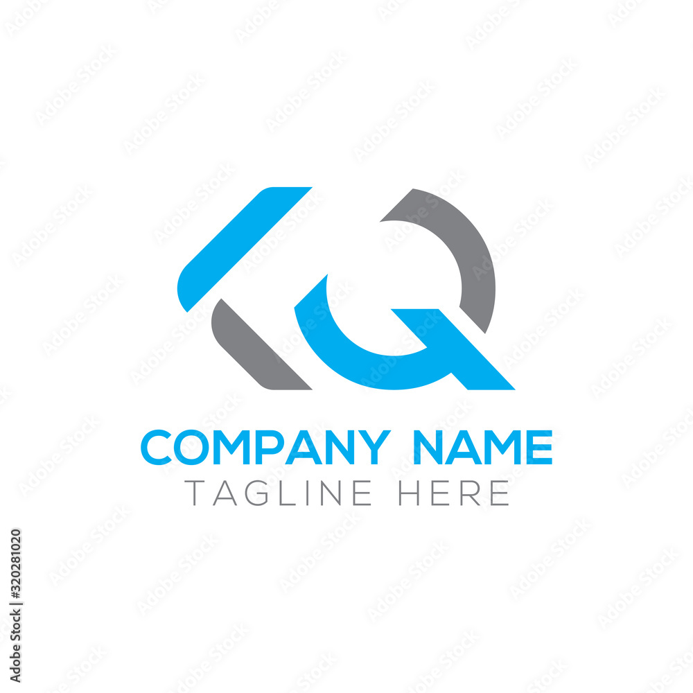 Initial Alphabet KQ Logo Design vector Template. Linked Letter KQ Logo Vector Initial Alphabet KQ Logo Design vector Template. Linked Letter KQ Logo Vector