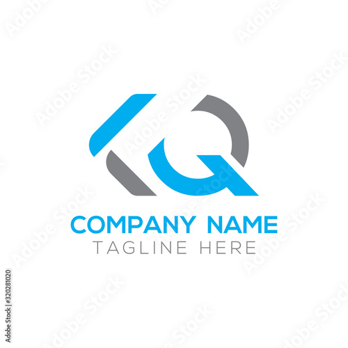 Initial Alphabet KQ Logo Design vector Template. Linked Letter KQ Logo Vector