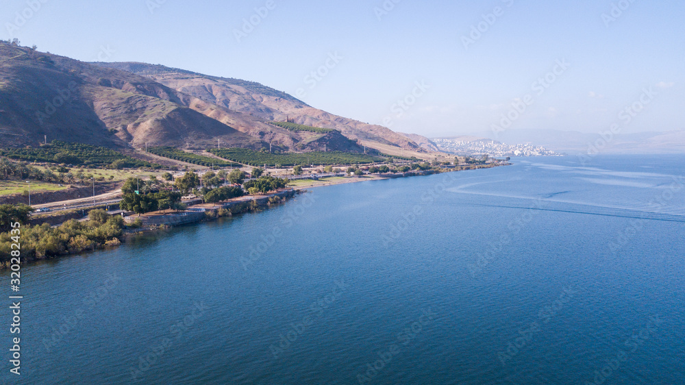 Sea of Galilee in Tiberias, Israel Kinnereth Lake.