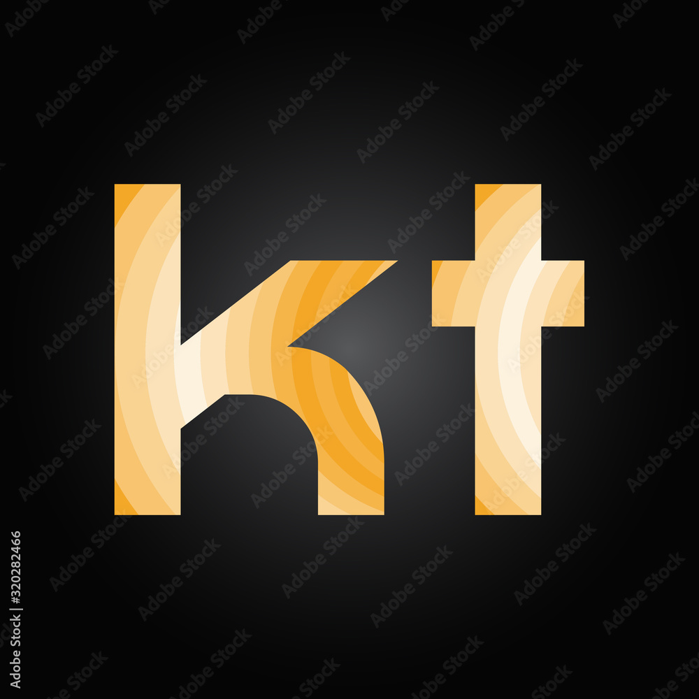 Obraz premium Initial Alphabet KT Logo Design vector Template. Linked Letter KT Logo Vector