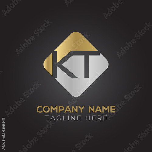 Initial Alphabet KT Logo Design vector Template. Linked Letter KT Logo Vector