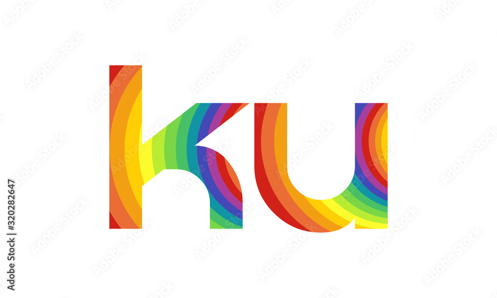 Fototapeta premium Initial Alphabet KU Logo Design vector Template. Linked Letter KU Logo Vector