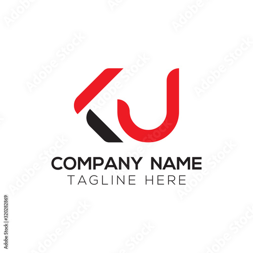 Initial Alphabet KU Logo Design vector Template. Linked Letter KU Logo Vector