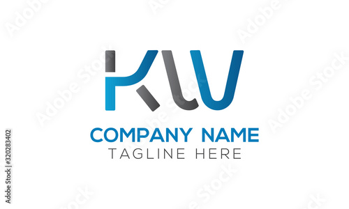 Initial Alphabet KW Logo Design vector Template. Linked Letter KW Logo Vector