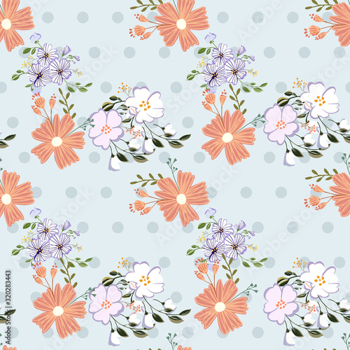 Seamless floral pattern. Flowers texture. Simplicity flower surface pattern design