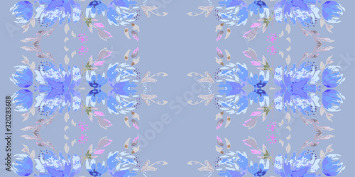 Flower scribble seamless pattern. Romantic artistic textile vector print surface design.