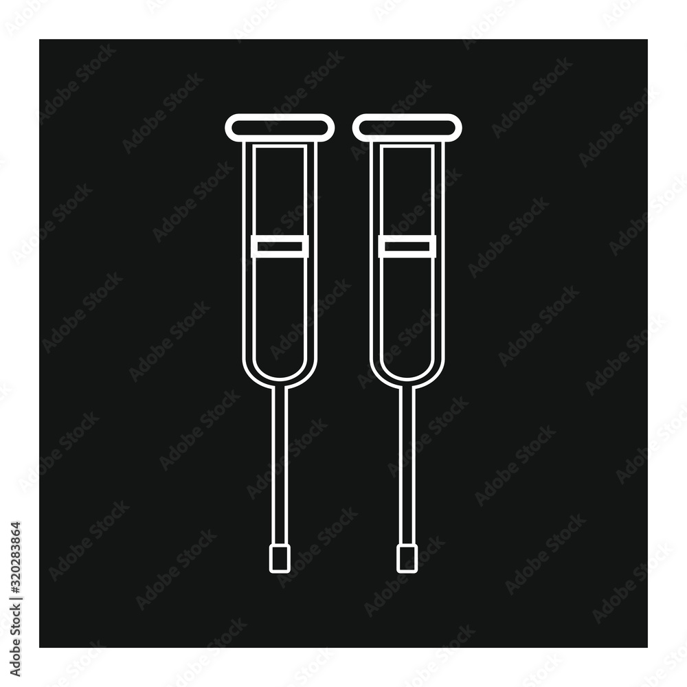 vector icon, hospital crutches for injured people vector icon, hospital crutches for injured people