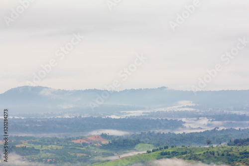 landscape mist and hill at kao kho Thailand