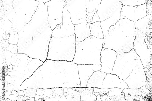 crack ground for abstract background on white background