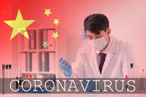Asian doctor working in lab...