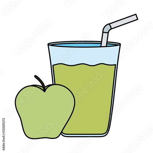 apple fresh fruit with juice glass