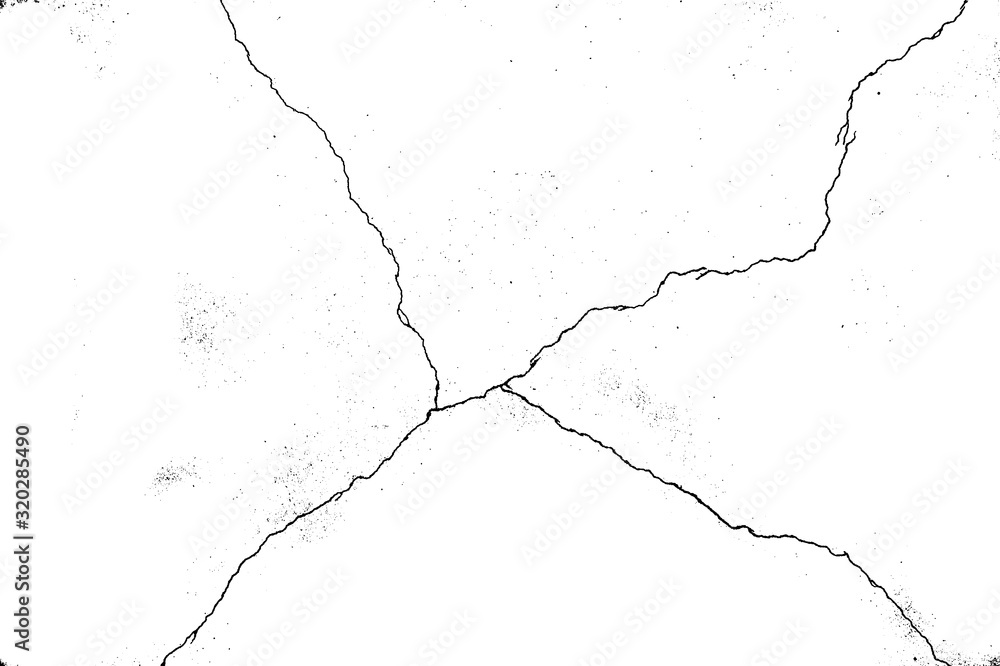 crack ground for abstract background on white background