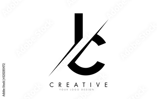 IC I C Letter Logo Design with a Creative Cut.