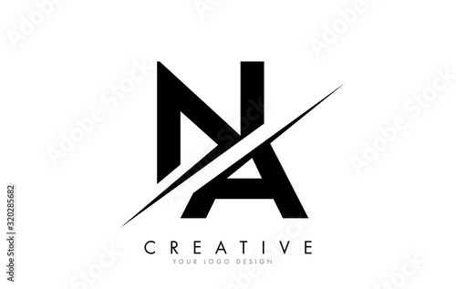 NA N A Letter Logo Design with a Creative Cut. photo