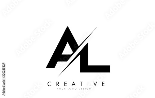 AL A L Letter Logo Design with a Creative Cut.