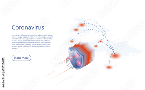 China battles Coronavirus outbreak. Coronavirus 2019-nC0V Outbreak. The City where the Coronavirus outbreak spread in China. The virus attacks the respiratory tract, pandemic medical health risk.