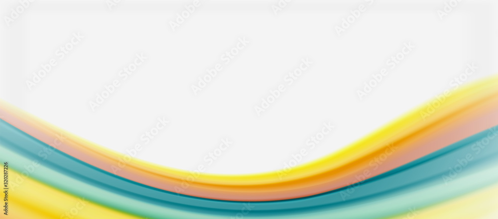 Wave lines abstract background, smooth silk design with rainbow style colors. Liquid fluid color waves. Vector Illustration Wave lines abstract background, smooth silk design with rainbow style colors. Liquid fluid color waves. Vector Illustration