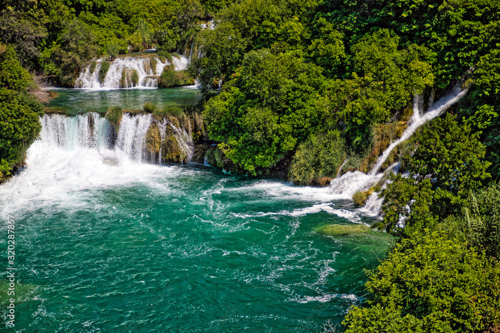 Fototapeta premium waterfalls in krka park croatia