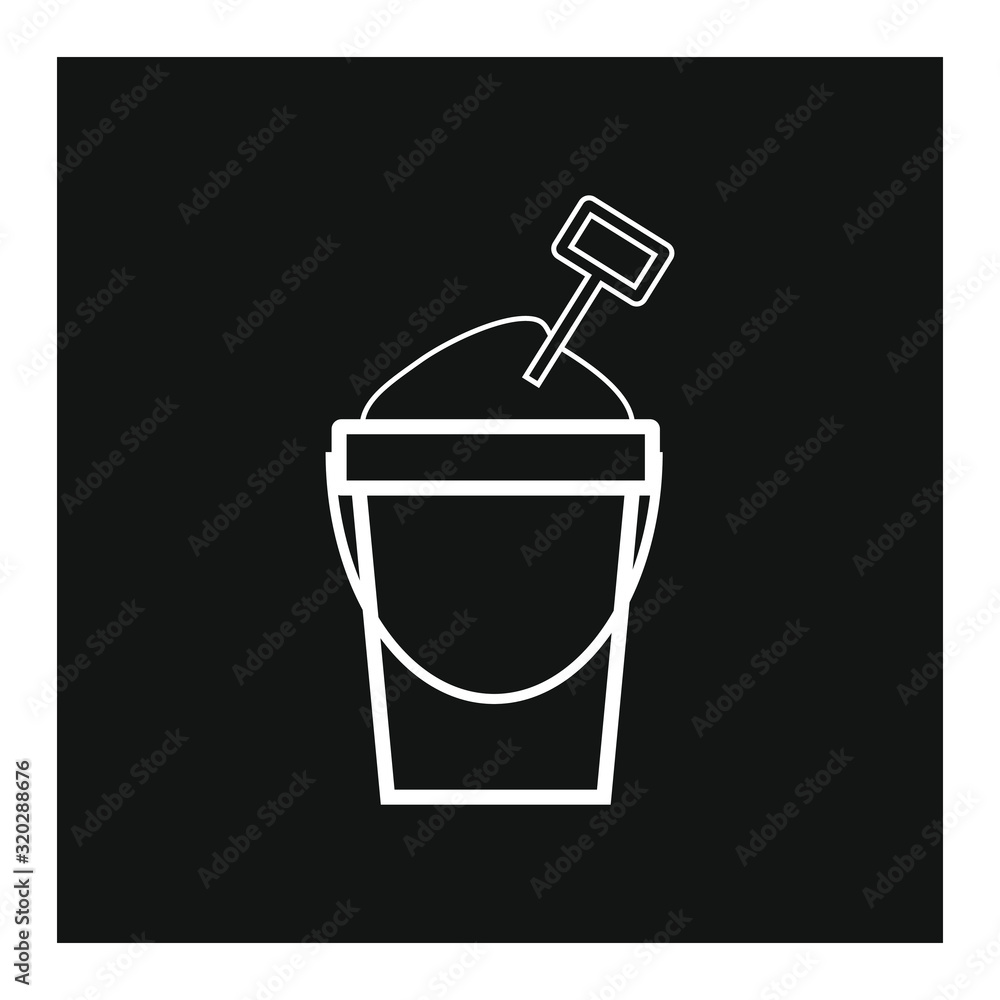 vector icon, beach sand bucket with white background vector icon, beach sand bucket with white background