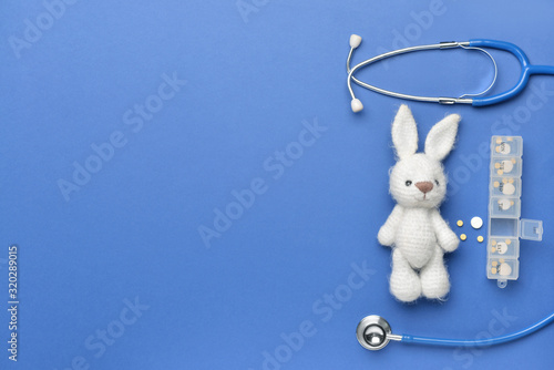 Stethoscope, pills and baby...