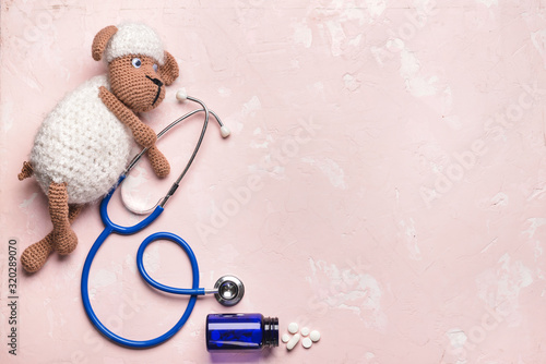 Stethoscope, pills and baby...