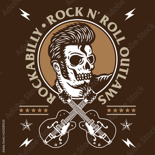Skull Rockabilly Emblem