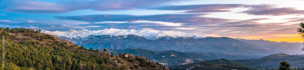 Sierra Nevada at sunset, Granada