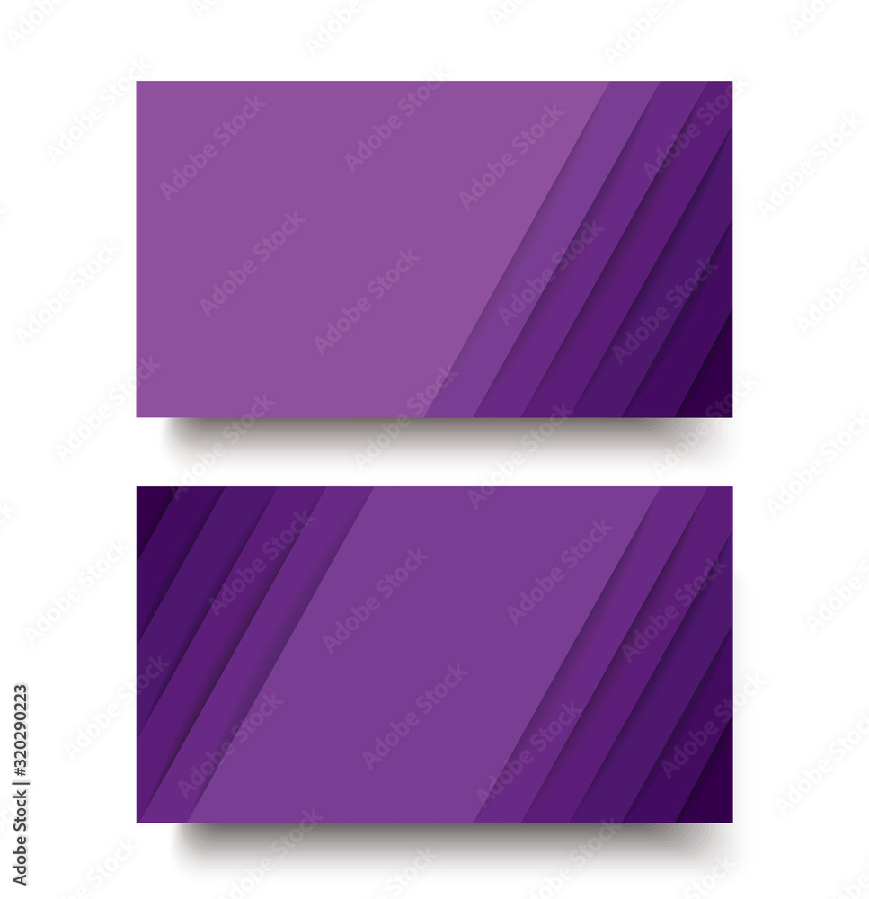 modern purple lines double sided business card template vector eps10