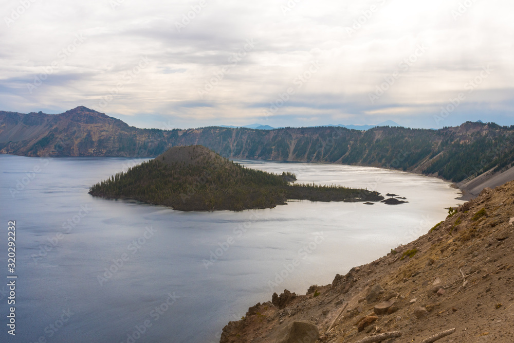 View of Wizard Island in Crater Lake from Merriam Point