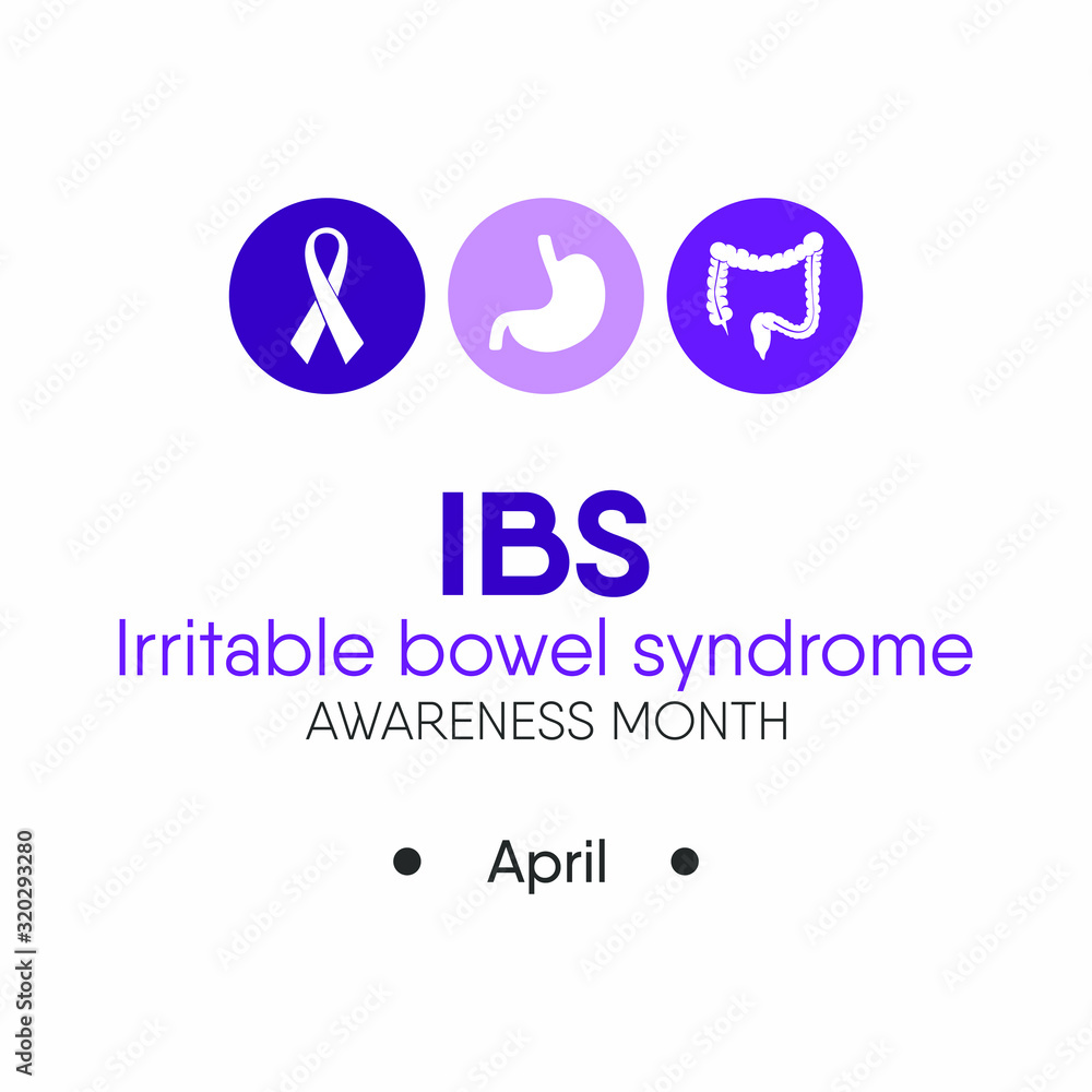 Vector Illustration on the theme of Irritable bowl syndrome (IBS) awareness month on April.