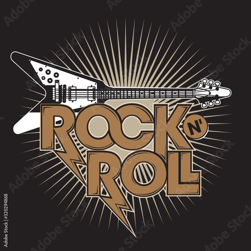 Rock N' Roll Guitar Emblem