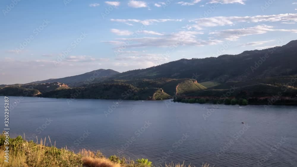 Time lapse of Horsetooth reservoir at dusk in Colorado Time lapse of Horsetooth reservoir at dusk in Colorado