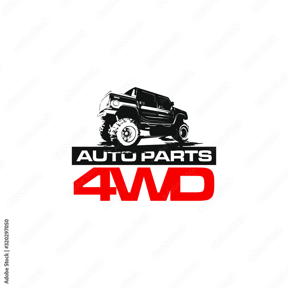 illustration  4WD Tipe silhouette logo image for auto parts