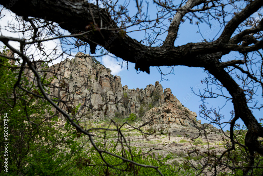 View of the peaks of the Crimean mountains.