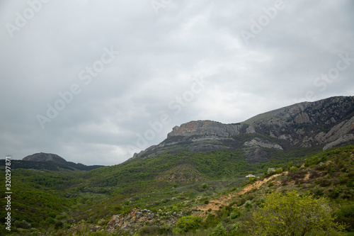 Fototapeta Naklejka Na Ścianę i Meble -  View of the peaks of the Crimean mountains.