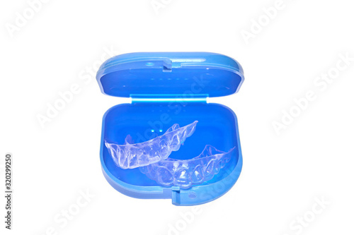 Wallpaper Mural Set of individual dental trays for whitening in blue container Torontodigital.ca