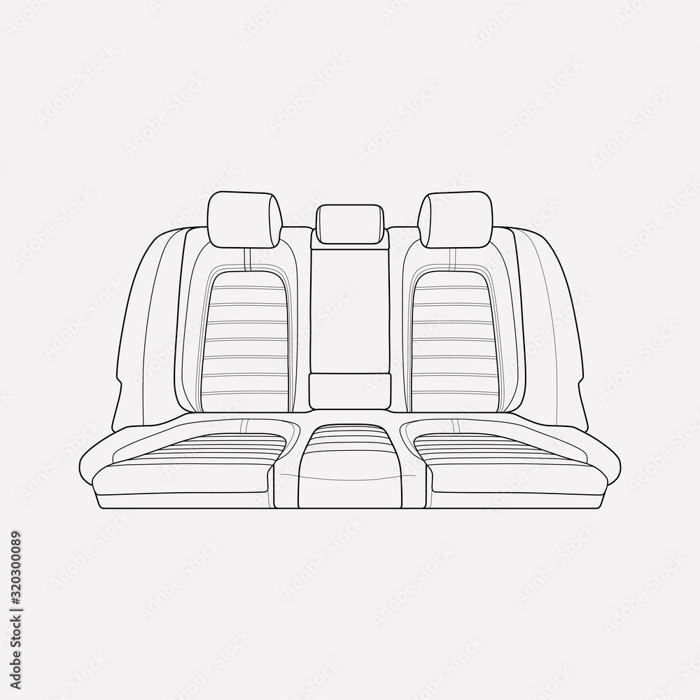Vecteur Stock Back seats icon line element. Vector illustration of back