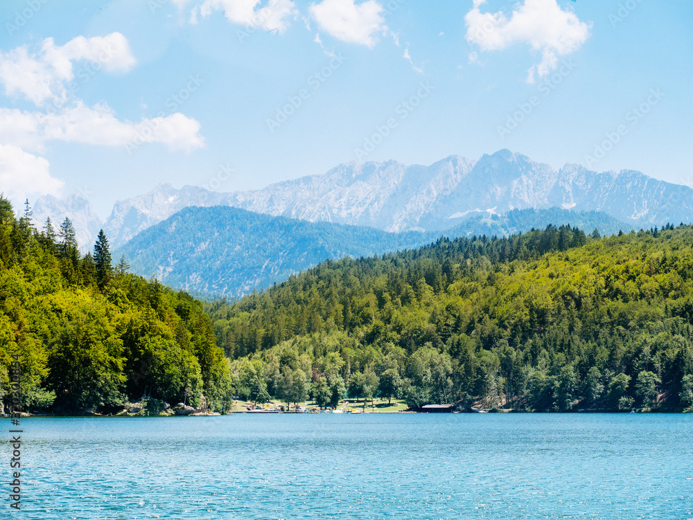 Fototapeta premium Mountain lake on the background of the Alps