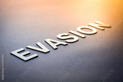 Obraz na plátně Word evasion written with white solid letters