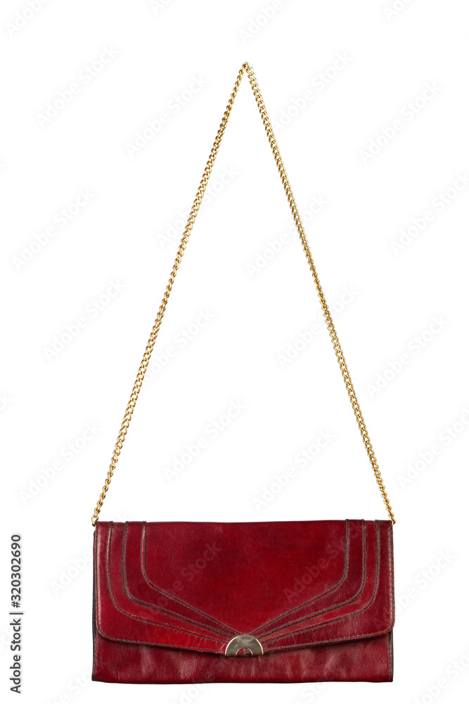 red vintage clutch bag