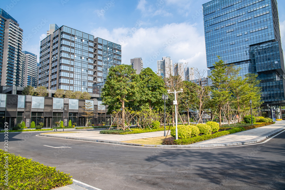 Cityscape of Nansha CBD Business District, Guangzhou, China