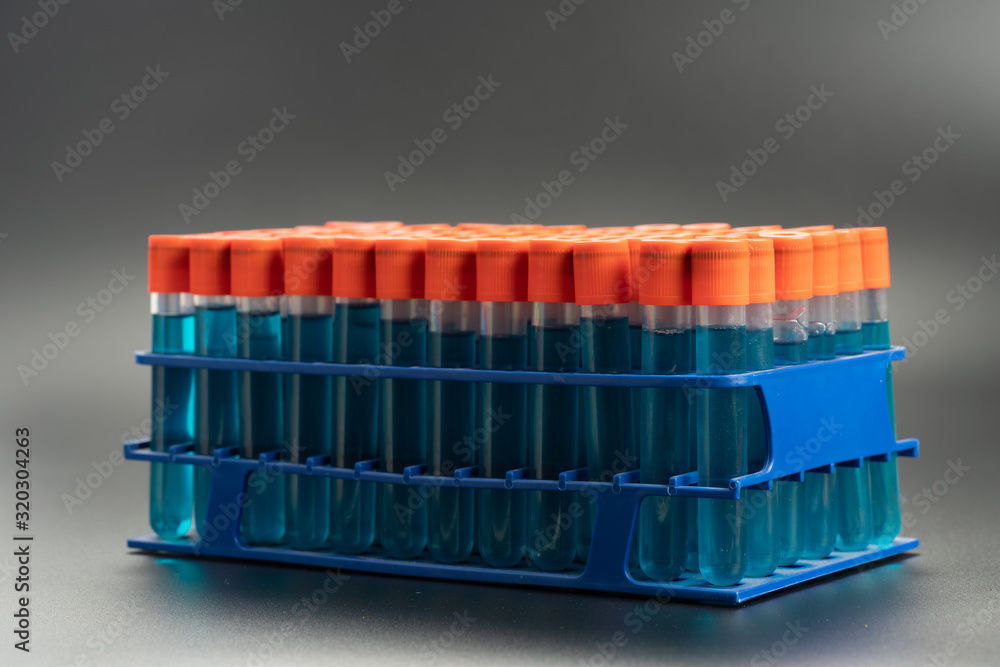 Test tubes with chemical samples Test tubes with chemical samples